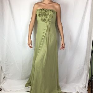 Andrew Adela Olive Green Ciffon Dress
